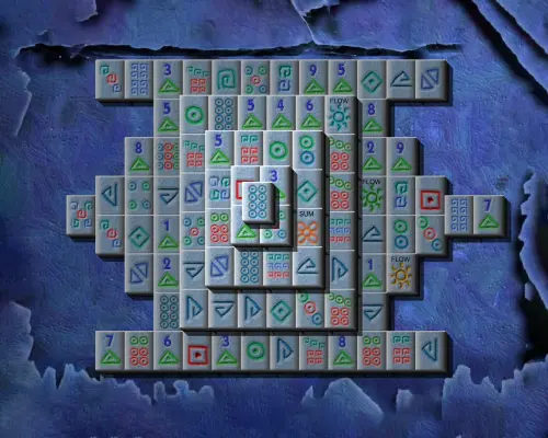 Mahjongg 3D Bleu Profond Classique