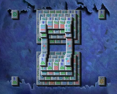 Mahjongg 3D Bleu Profond Pont